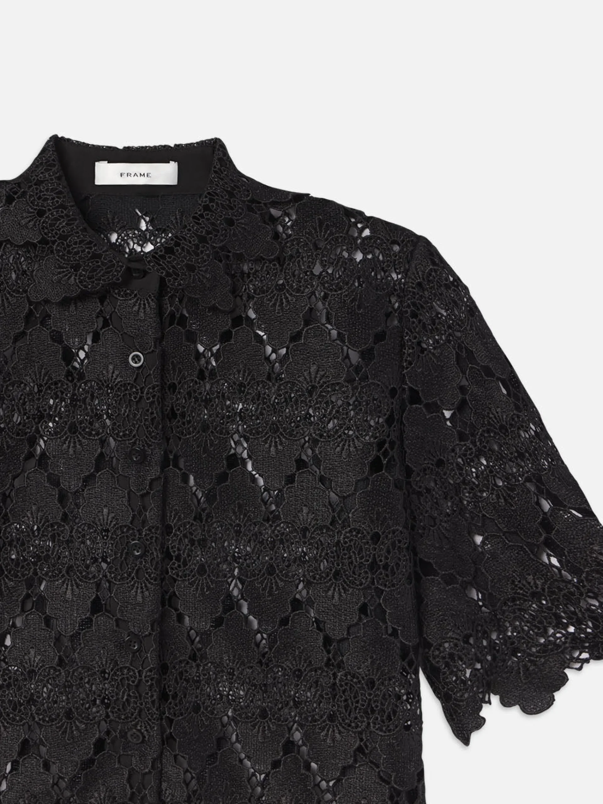 Women FRAME Lace Button Up Shirt in