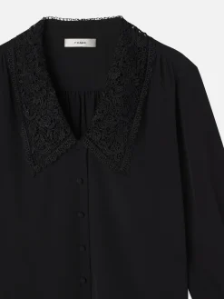 Women FRAME Lace Collar Blouse in