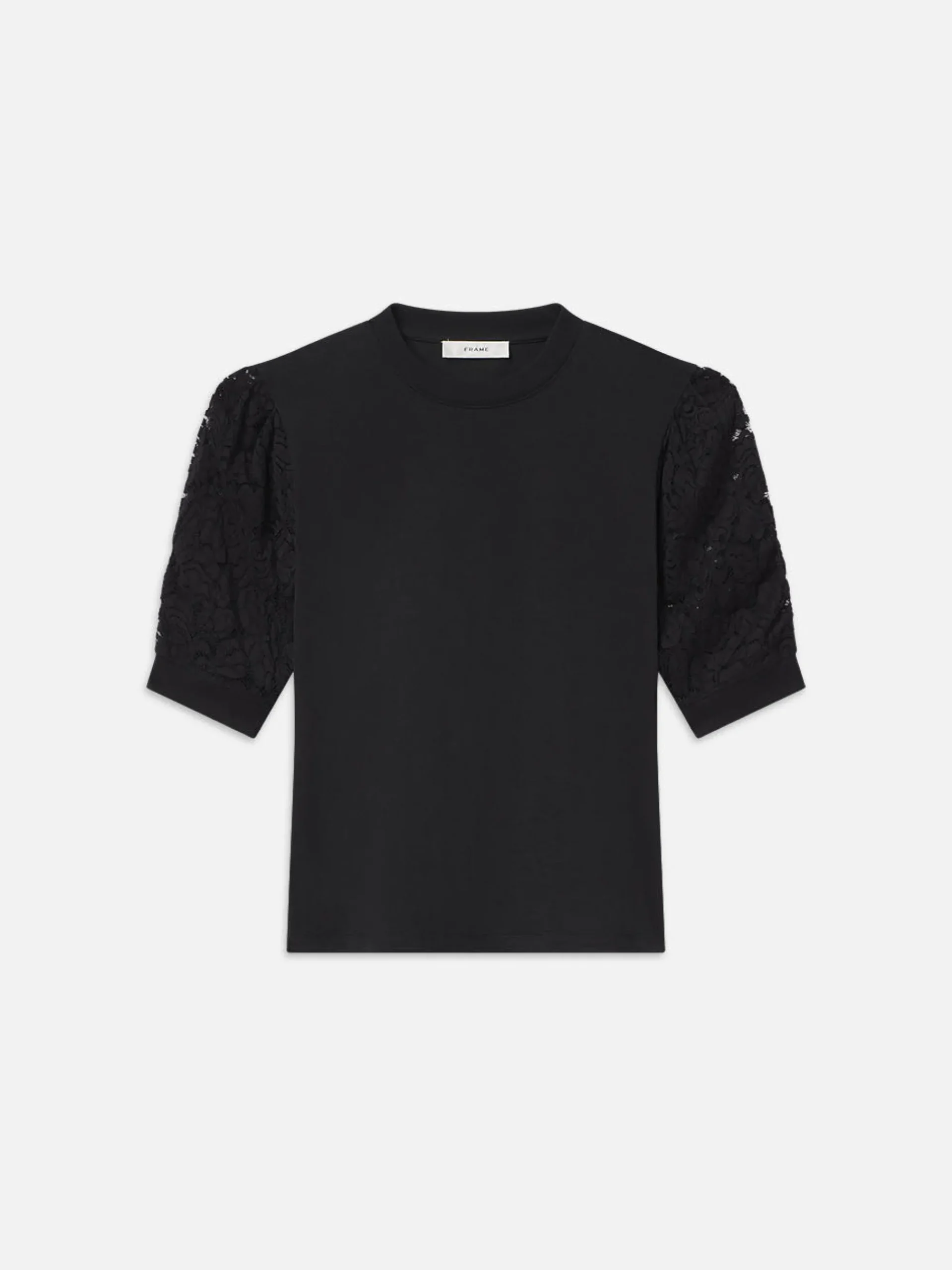 Women FRAME Lace Sleeve Frankie Tee in