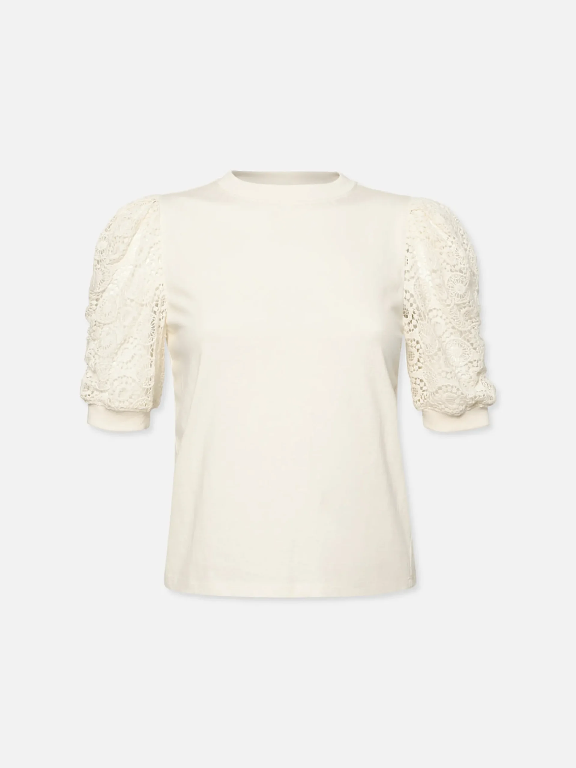 Women FRAME Lace Sleeve Frankie Tee in