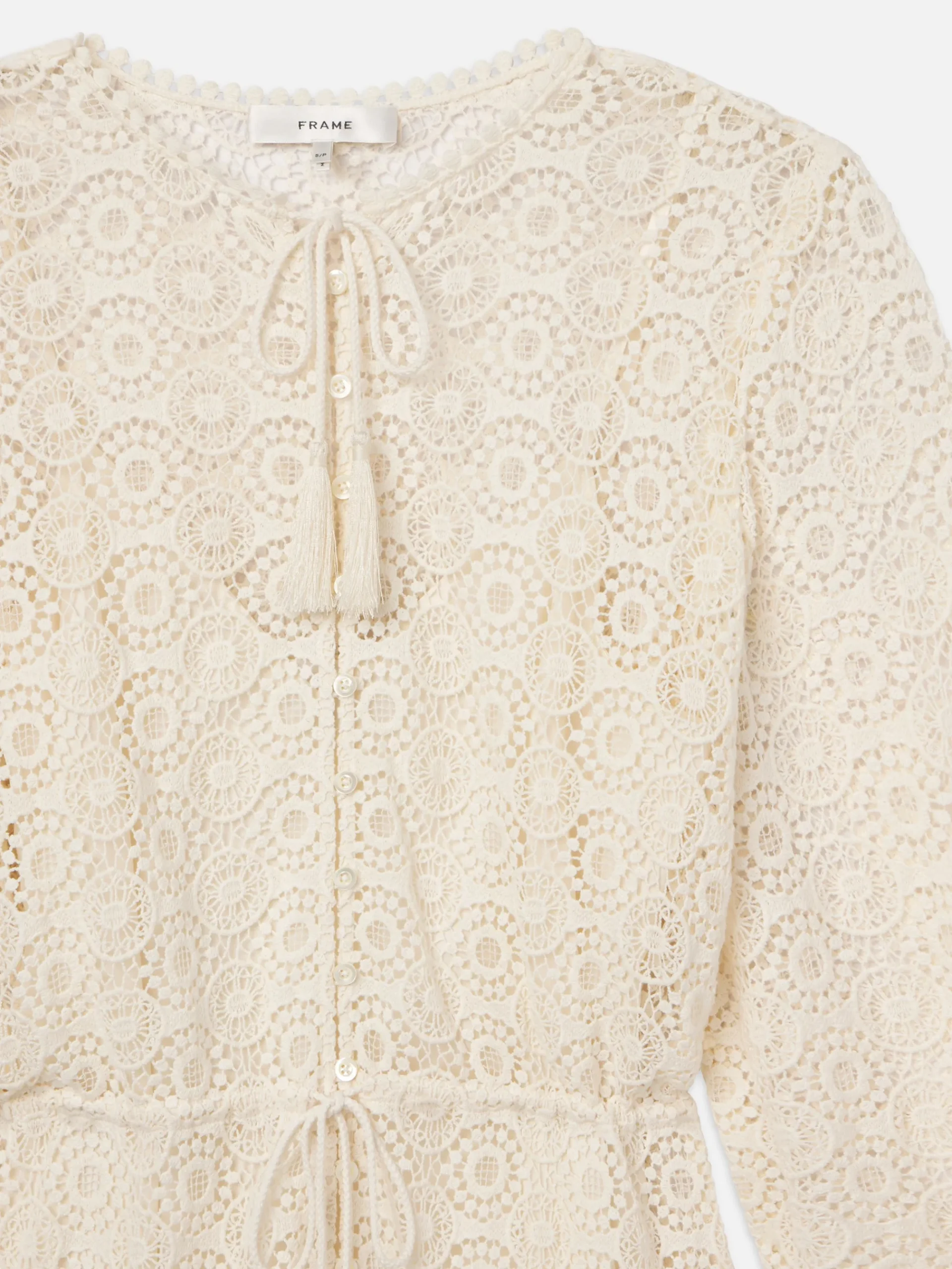 Women FRAME Lace Tassel Dress in