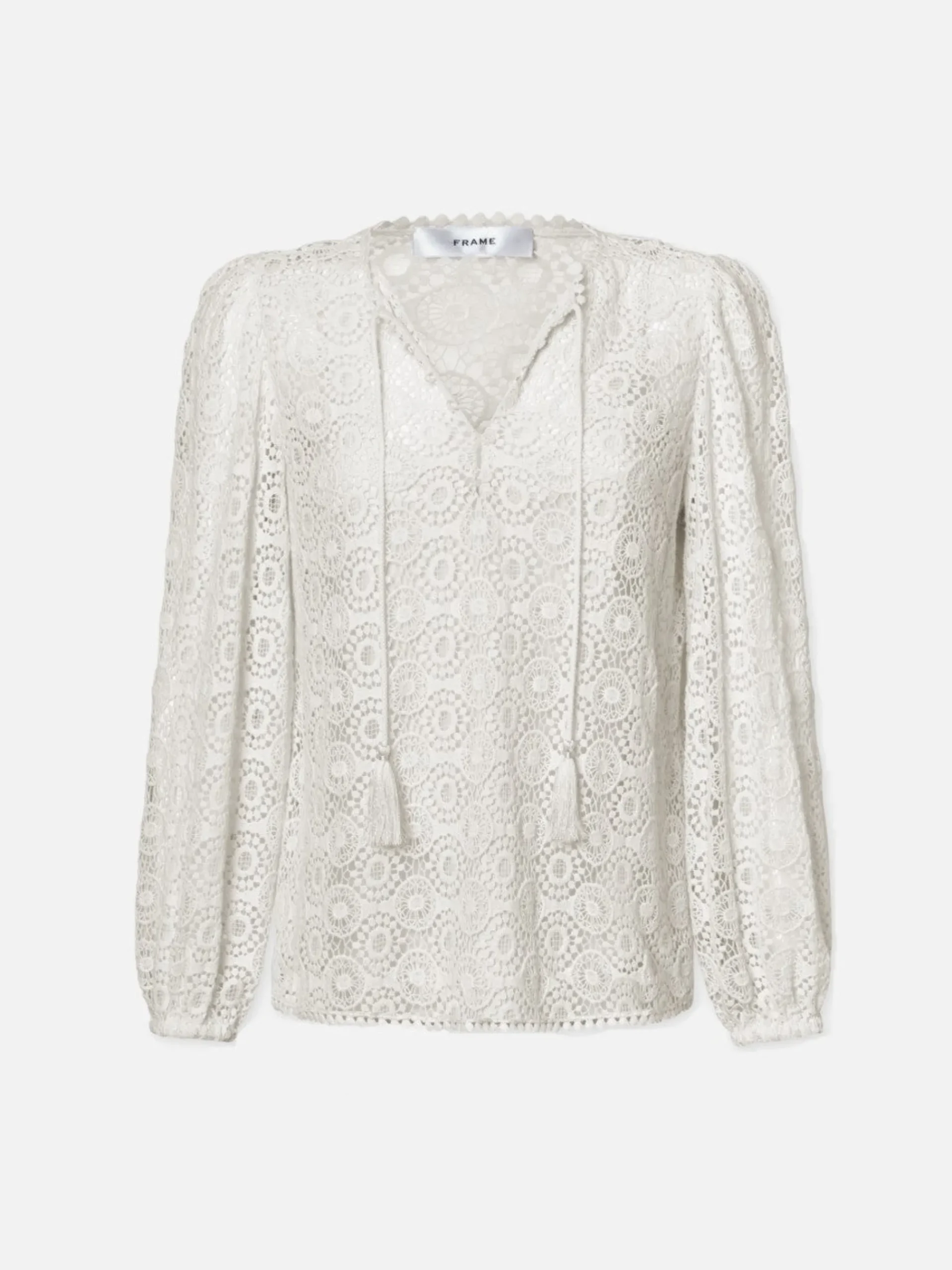 Women FRAME Lace Tassel Popover in