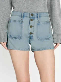 Women FRAME Le Bardot Exposed Button Short in