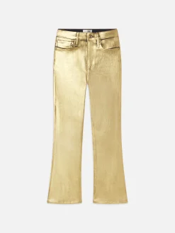 Women FRAME Le Crop Mini Boot in Gold Chrome