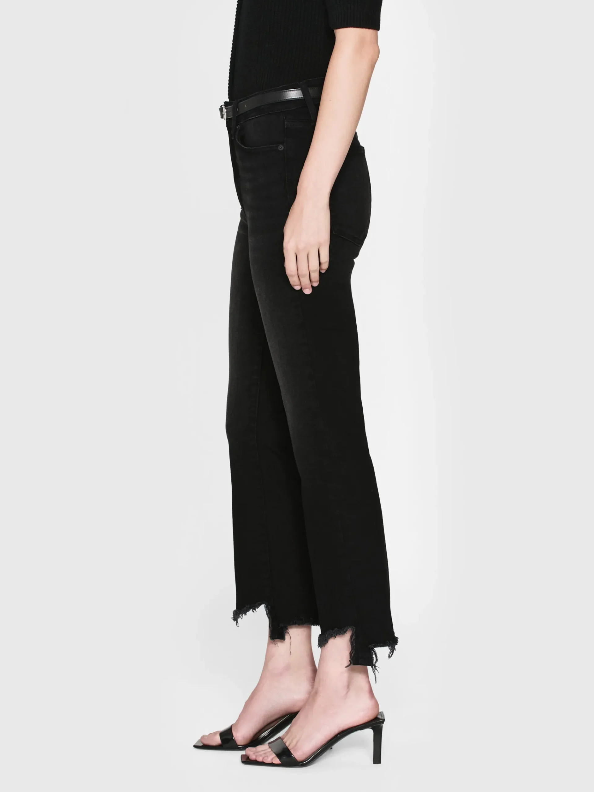 Women FRAME Le Crop Mini Boot in Tilt Stiletto Hem