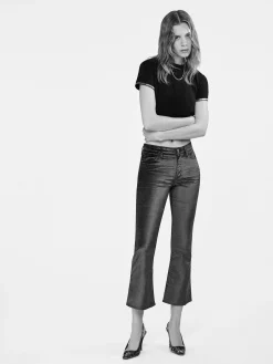 Women FRAME Le Crop Mini Boot Velvet in Comet Velvet