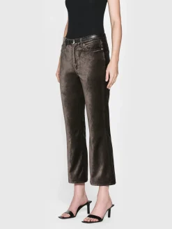 Women FRAME Le Crop Mini Boot Velvet in Comet Velvet