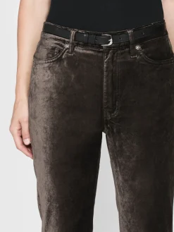 Women FRAME Le Crop Mini Boot Velvet in Comet Velvet