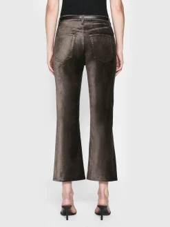 Women FRAME Le Crop Mini Boot Velvet in Comet Velvet