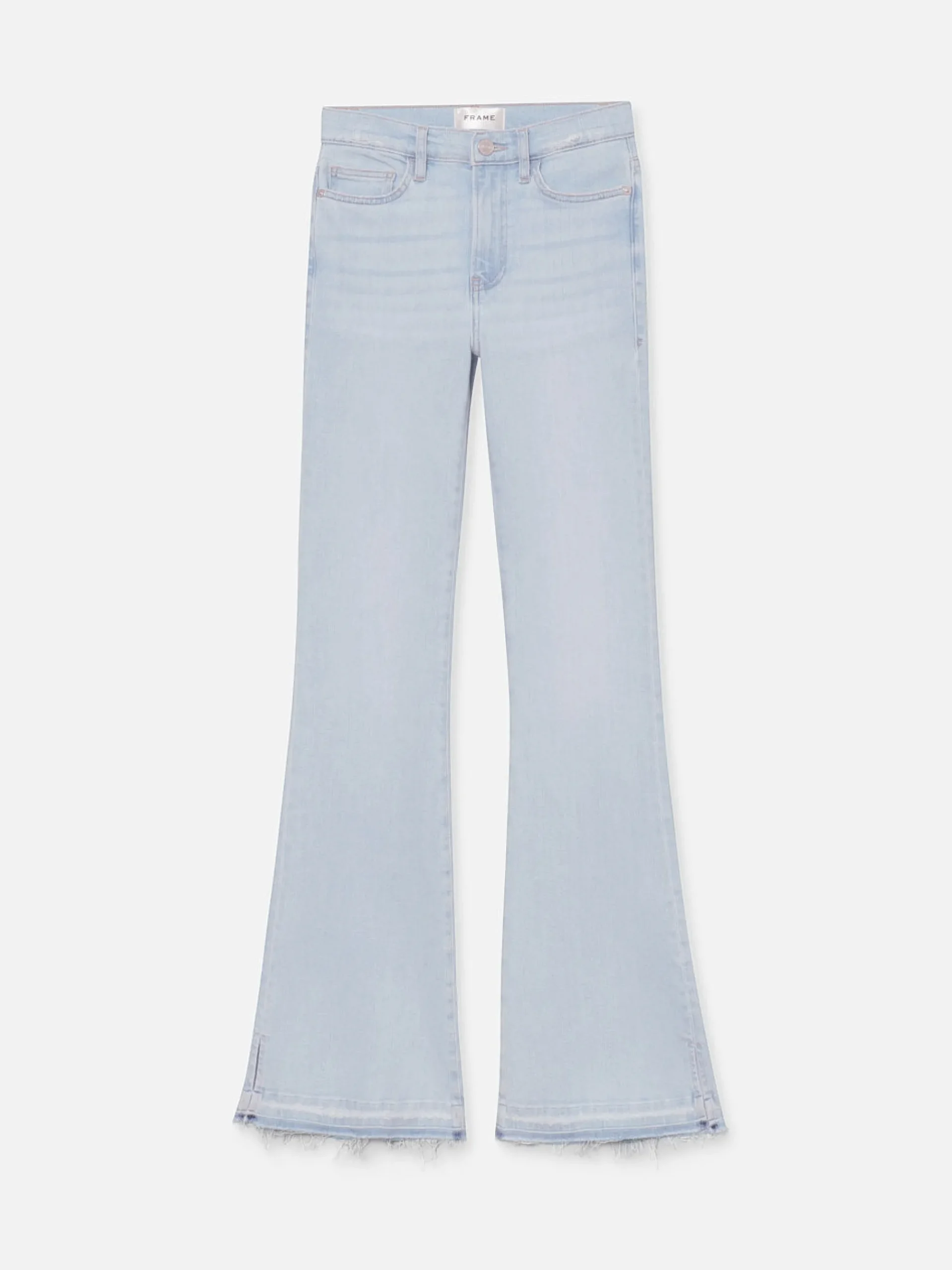 Women FRAME Le Easy Flare Released Fray Side Slit in