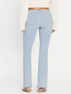 Women FRAME Le Easy Flare Released Fray Side Slit in