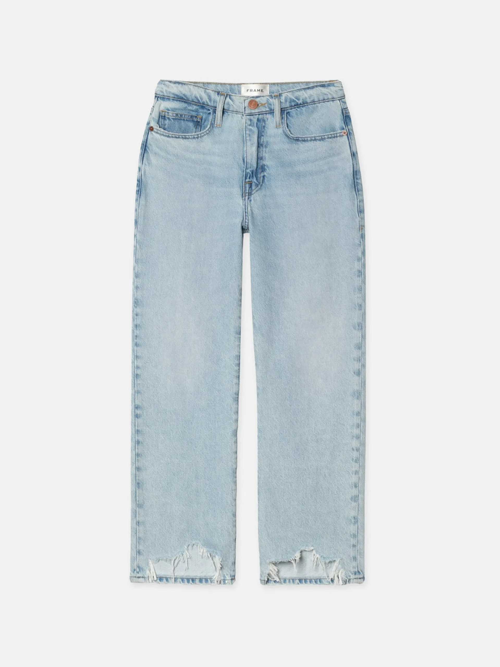 Women FRAME Le Jane Crop Bite Hem in Fizz Indigo