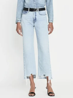 Women FRAME Le Jane Crop Bite Hem in Fizz Indigo