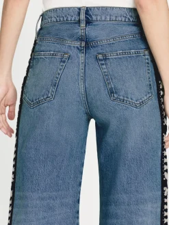 Women FRAME Le Jane Crop Crochet in Baines Clean