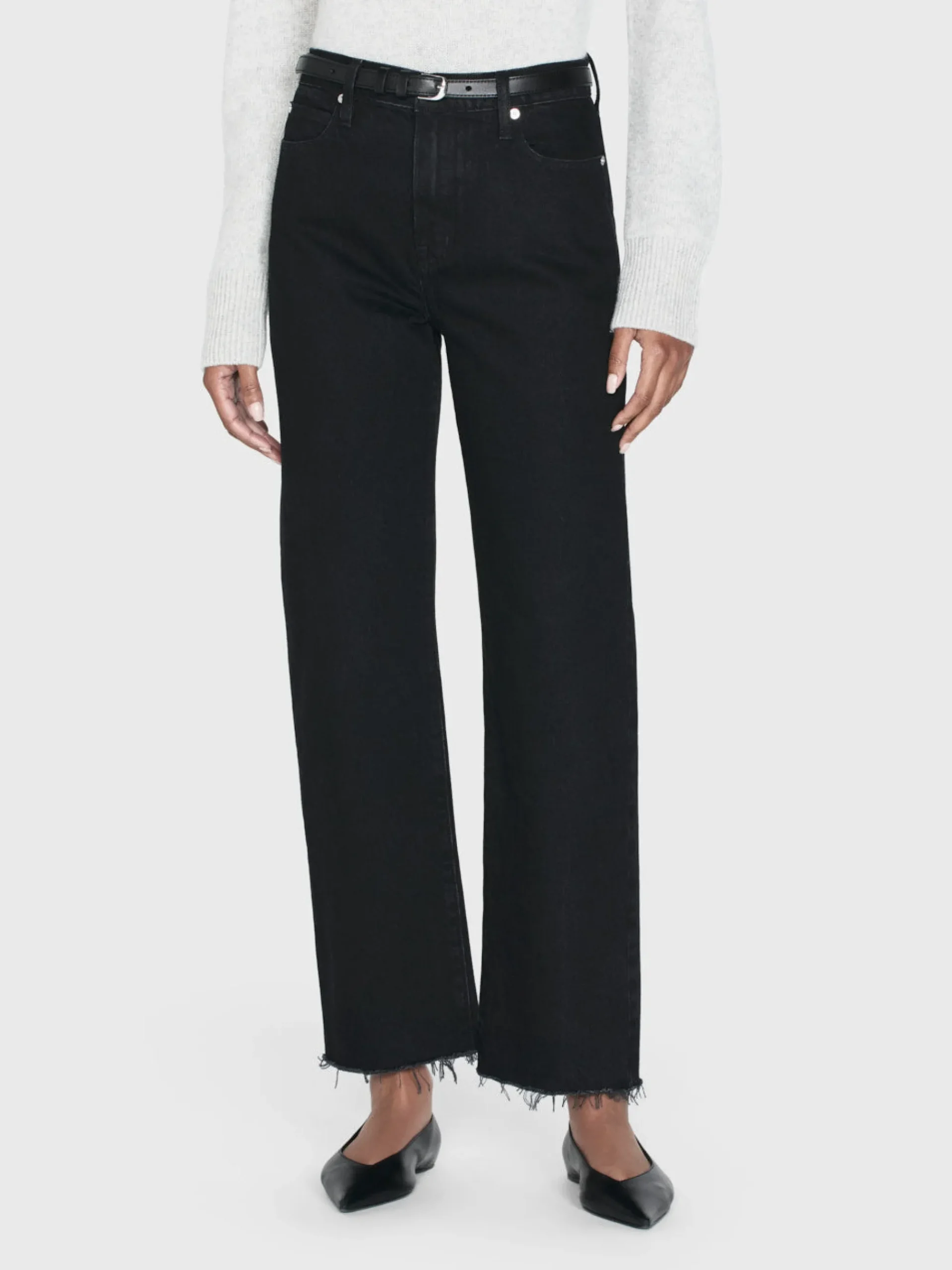 Women FRAME Le Jane Crop Raw Fray in