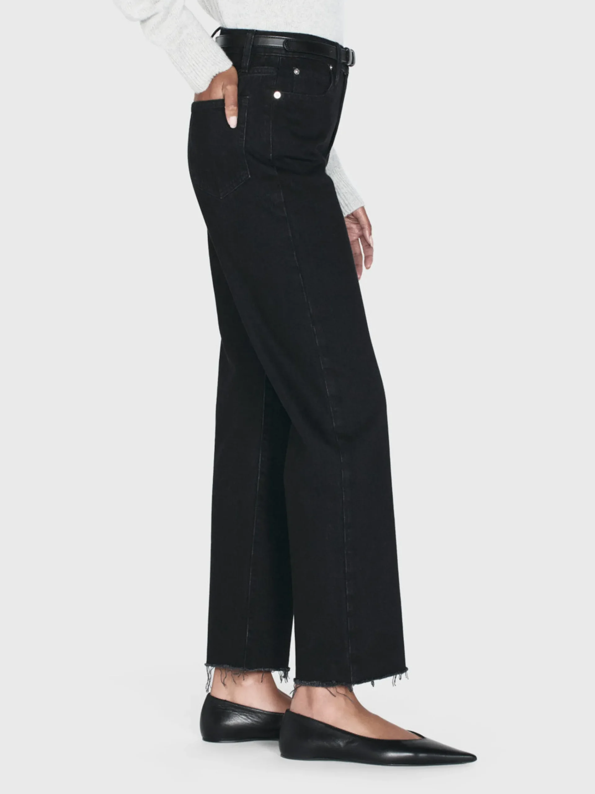 Women FRAME Le Jane Crop Raw Fray in