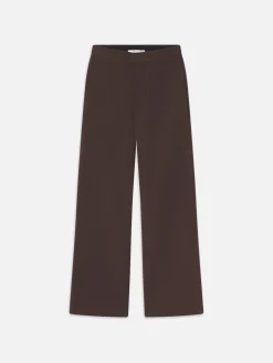 Women FRAME Le Jane Crop Trouser in Chocolate Brown