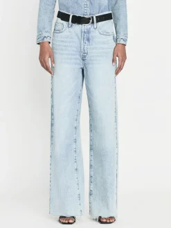 Women FRAME Le Low Baggy Wide Leg in Fizz Indigo