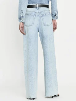 Women FRAME Le Low Baggy Wide Leg in Fizz Indigo