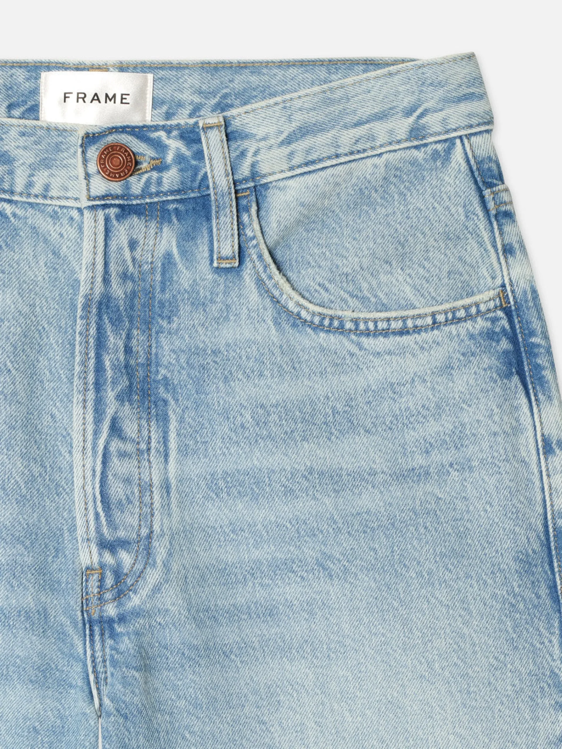 Women FRAME Le Low Baggy Wide Leg in Fizz Indigo