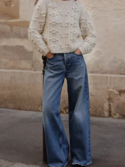 Women FRAME Le Low Baggy Wide Leg Cut Off in