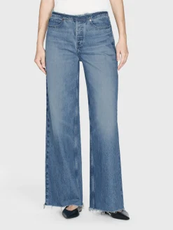 Women FRAME Le Low Baggy Wide Leg Cut Off in