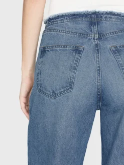 Women FRAME Le Low Baggy Wide Leg Cut Off in