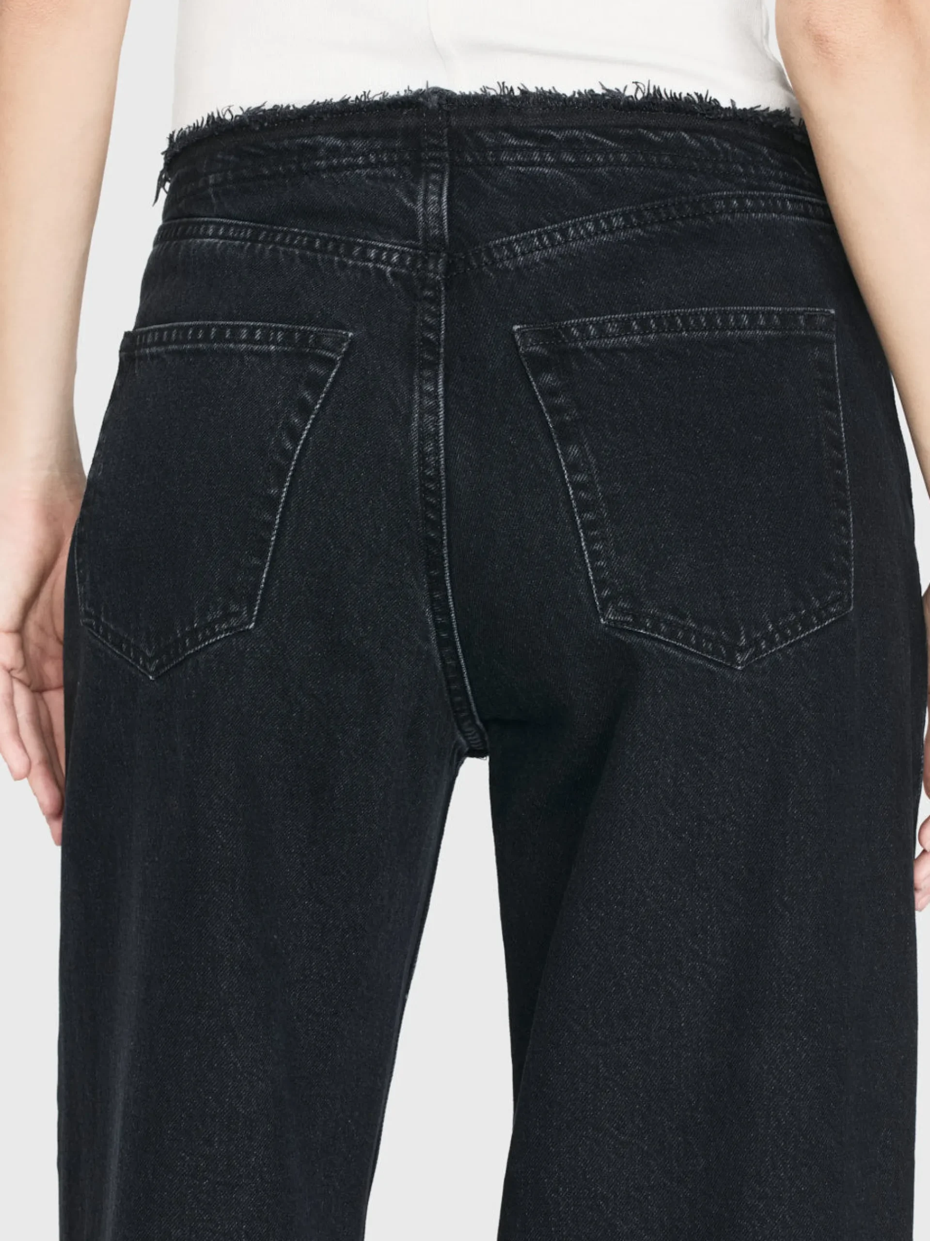 Women FRAME Le Low Baggy Wide Leg Cut Off in