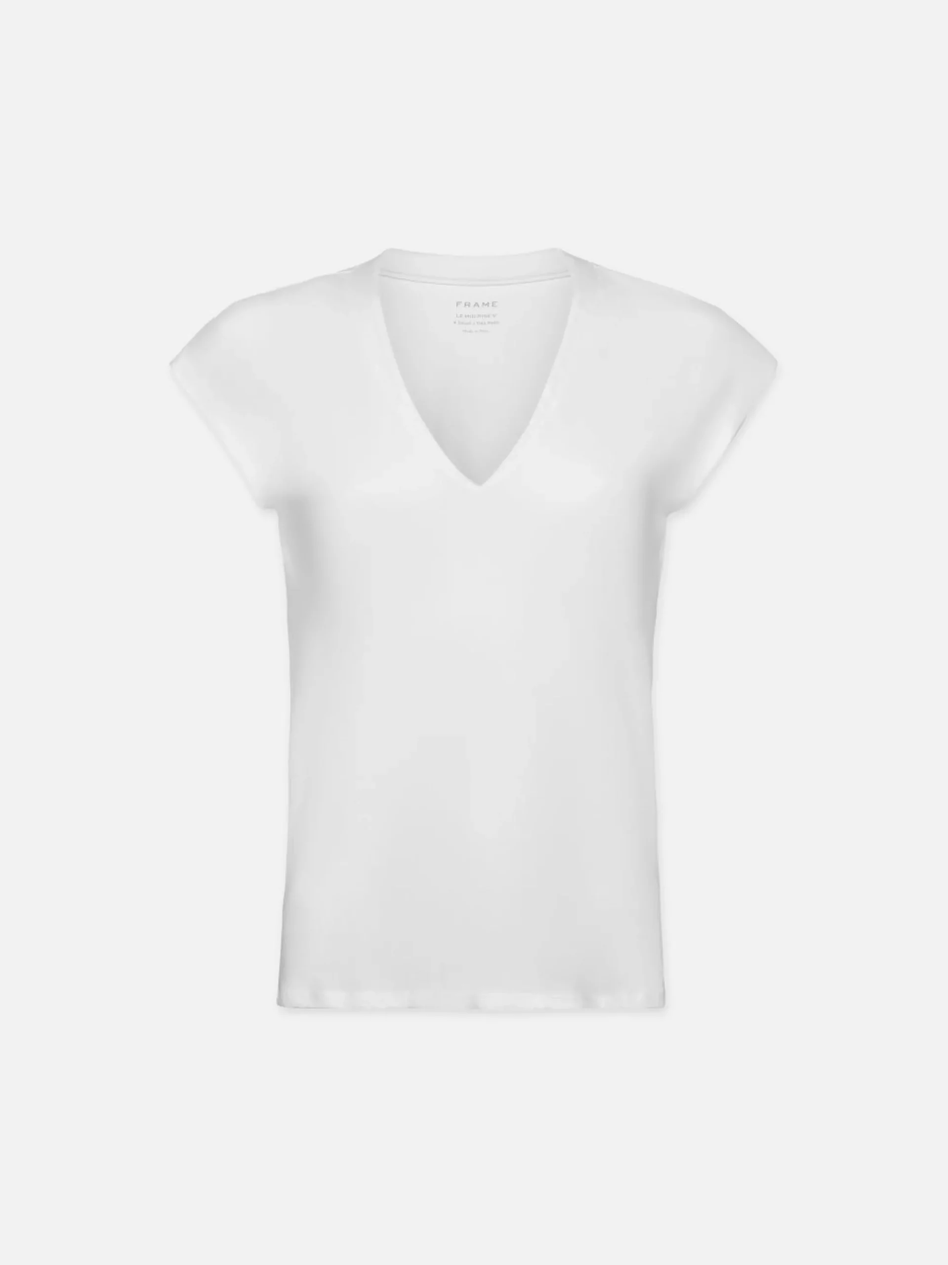 Women FRAME Le Mid Rise V Neck Tee in
