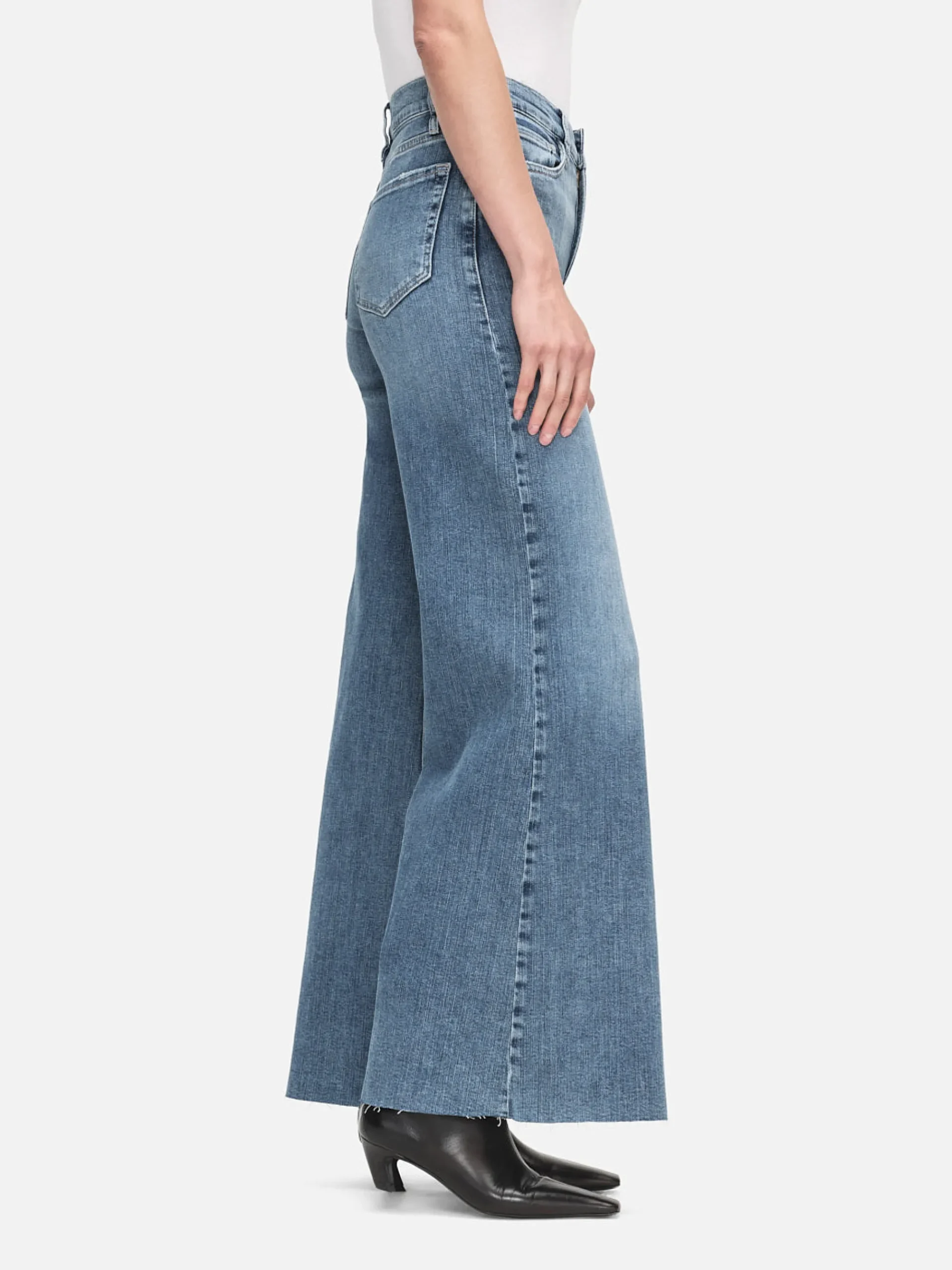 Women FRAME Le Palazzo Crop in Daphne Blue