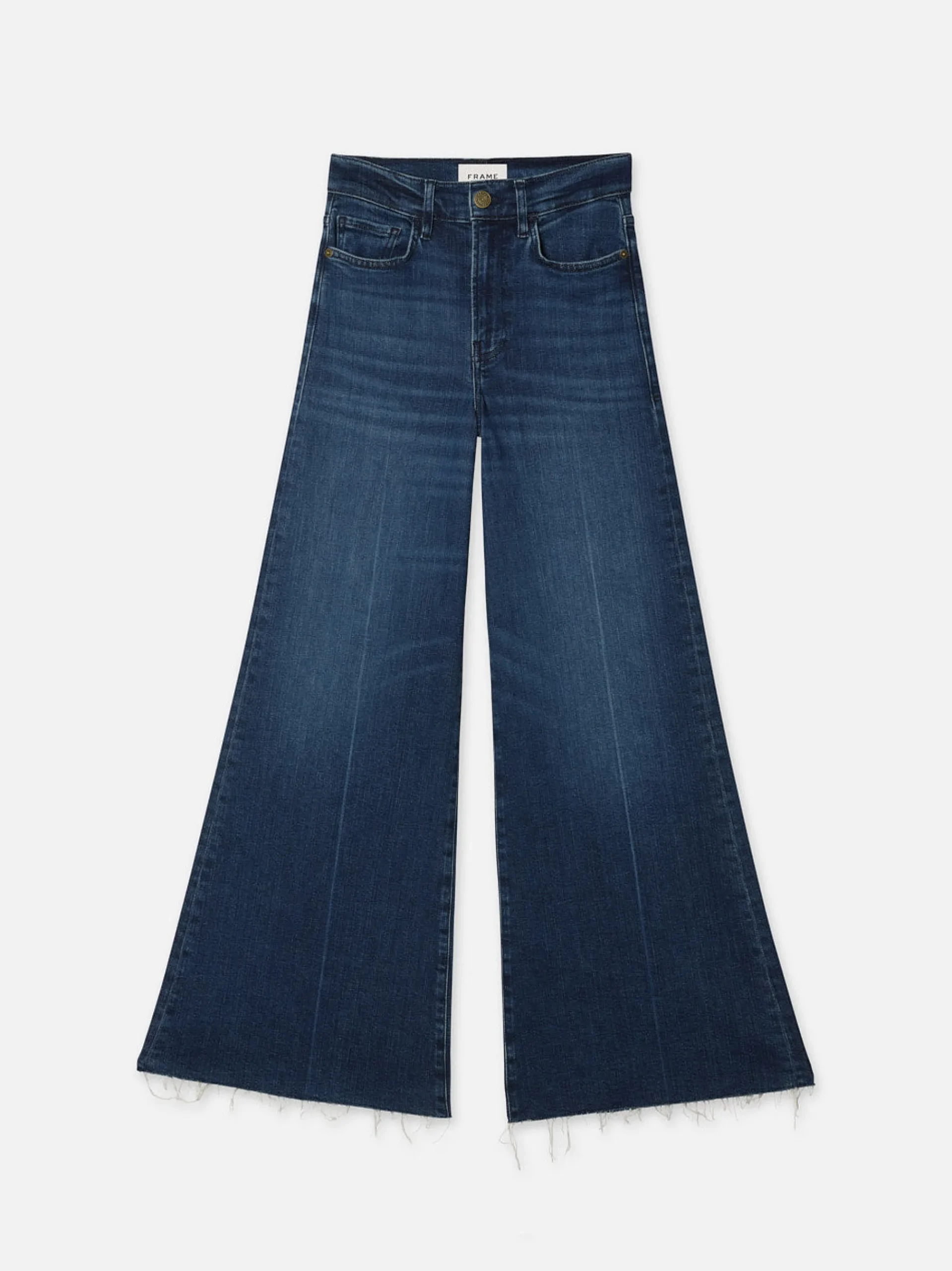 Women FRAME Le Palazzo Crop Raw Fray in