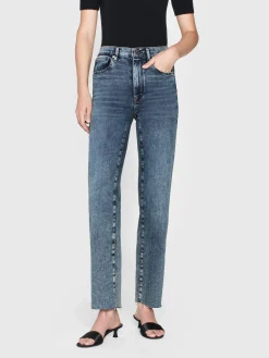 Women FRAME Le Sleek Straight in Rowley Raw Fray