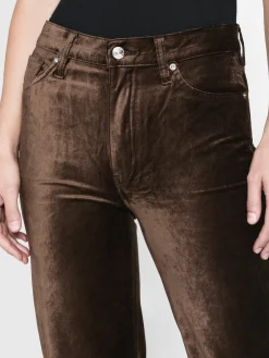 Women FRAME Le Sleek Straight Velveteen in Peppercorn Velvet