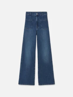 Women FRAME Le Slim Palazzo Bardot Pocket in