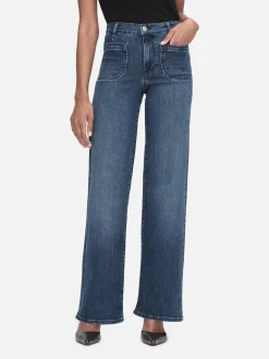 Women FRAME Le Slim Palazzo Bardot Pocket in