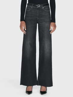 Women FRAME Le Slim Palazzo Raw Fray in