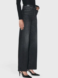 Women FRAME Le Slim Palazzo Raw Fray in