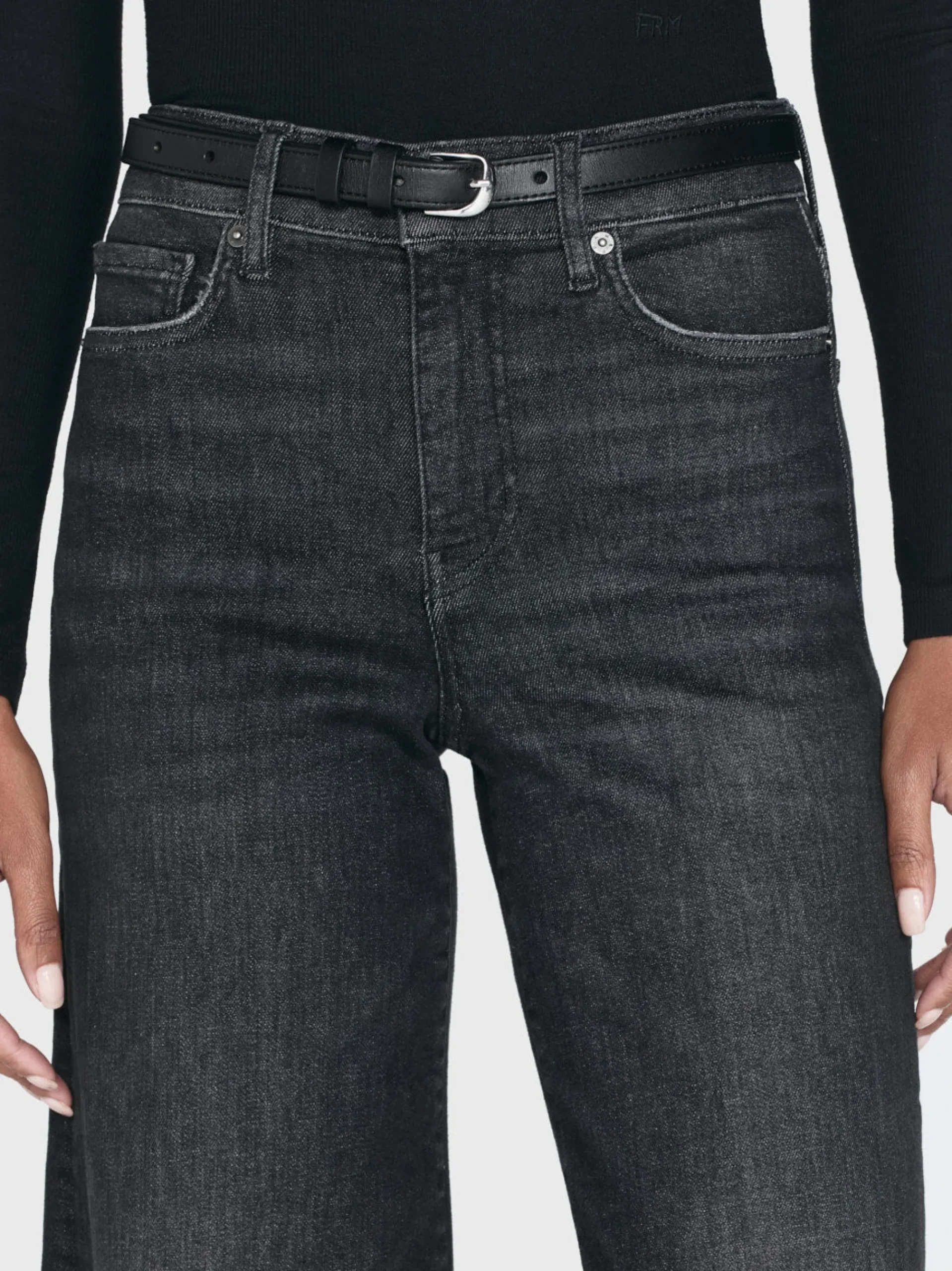 Women FRAME Le Slim Palazzo Raw Fray in