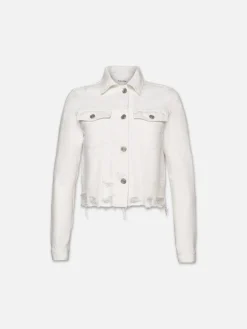 Women FRAME Le Vintage Jacket in White Rips