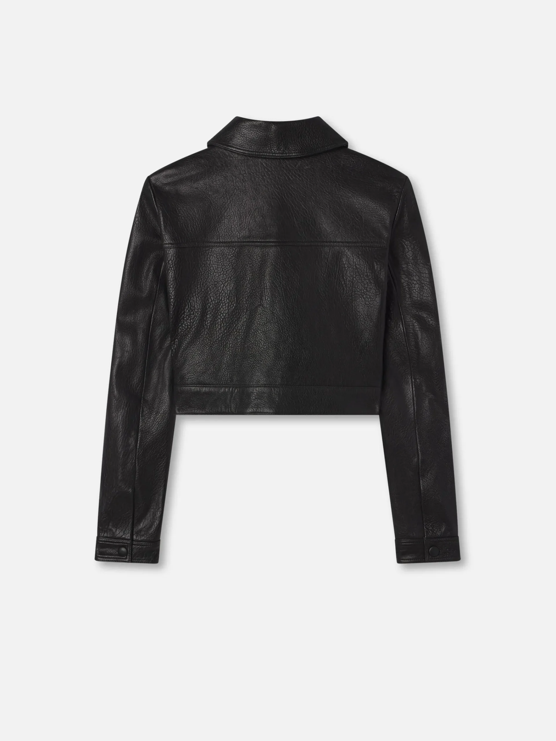 Women FRAME Leather Button Front Jacket in