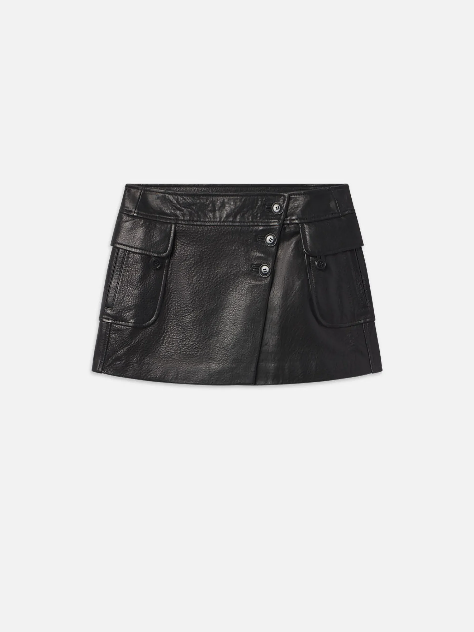 Women FRAME Leather Cargo Mini Skirt in