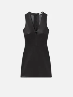 Women FRAME Leather Keyhole Dress in