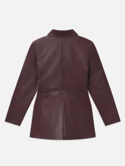 Women FRAME Leather Safari Jacket in