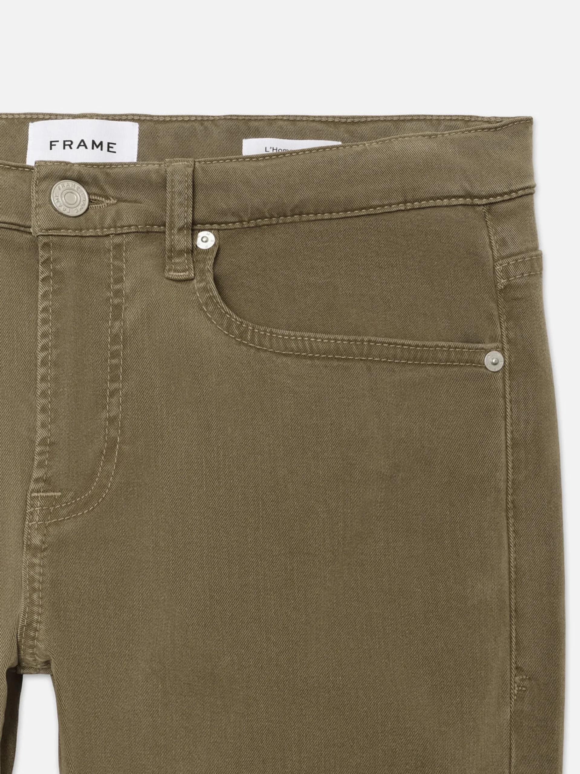 FRAME L'Homme Slim Brushed Twill in Bay Leaves