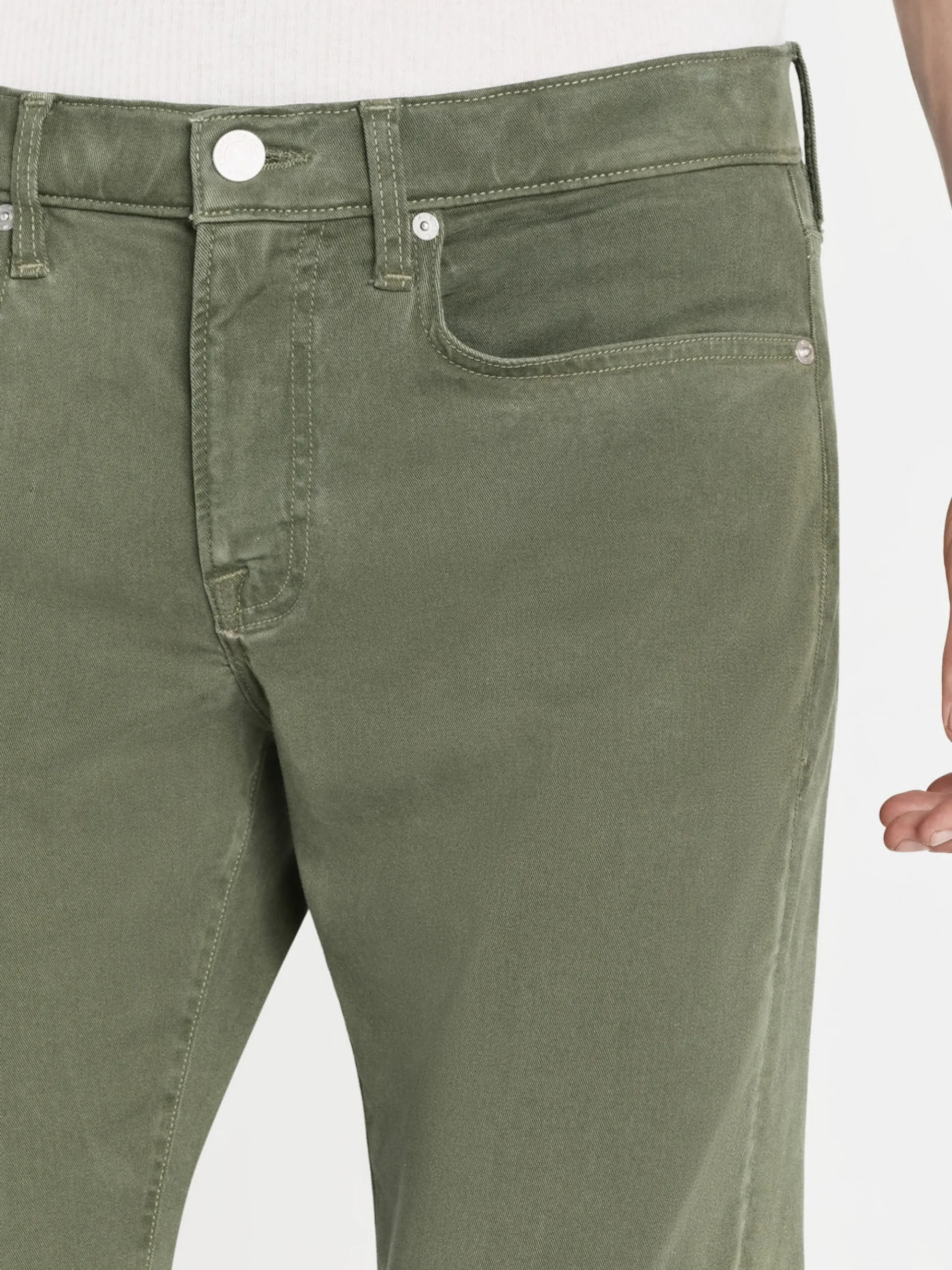 FRAME L'Homme Slim Brushed Twill in Washed Military