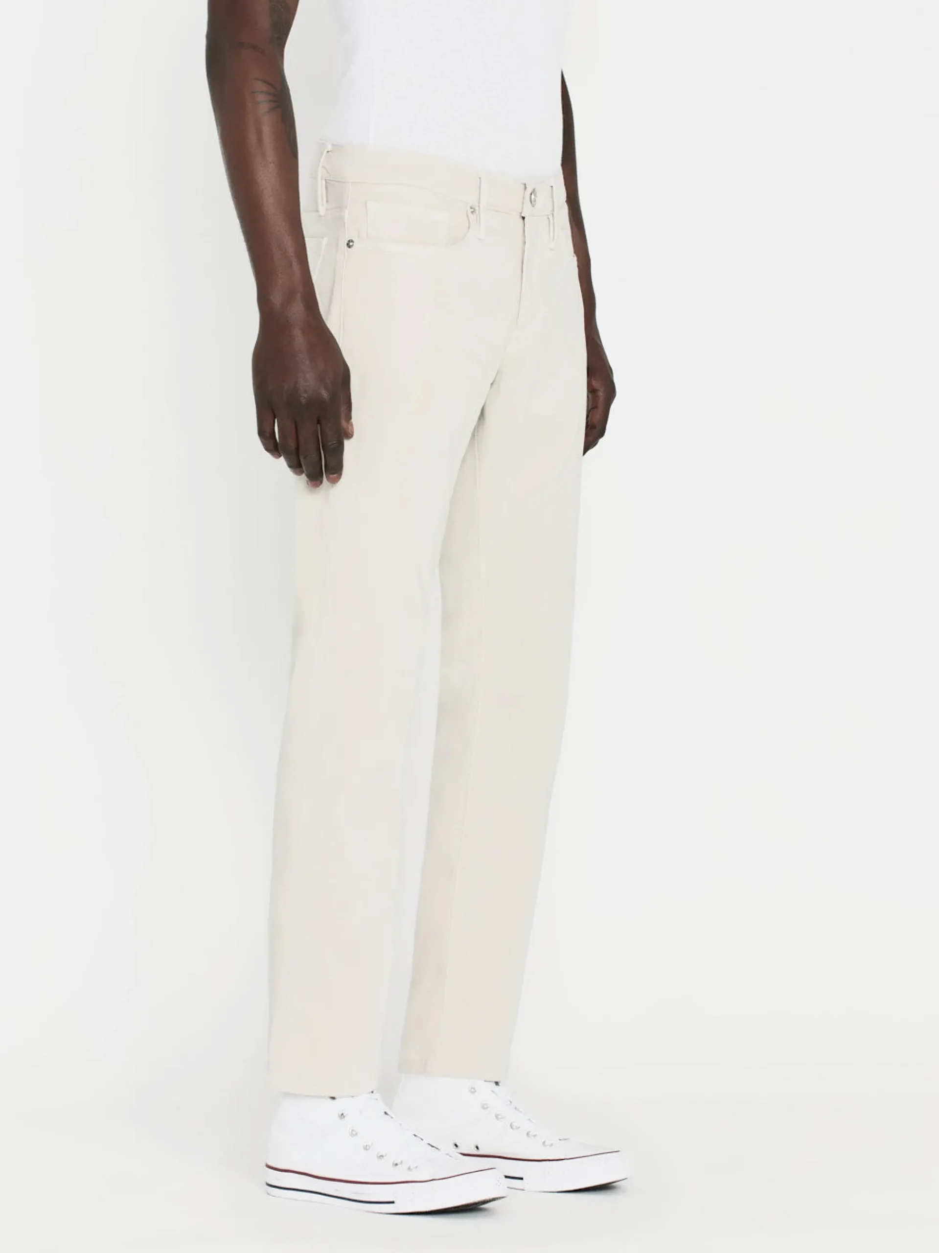 FRAME L'Homme Slim Brushed Twill in Milk Beige