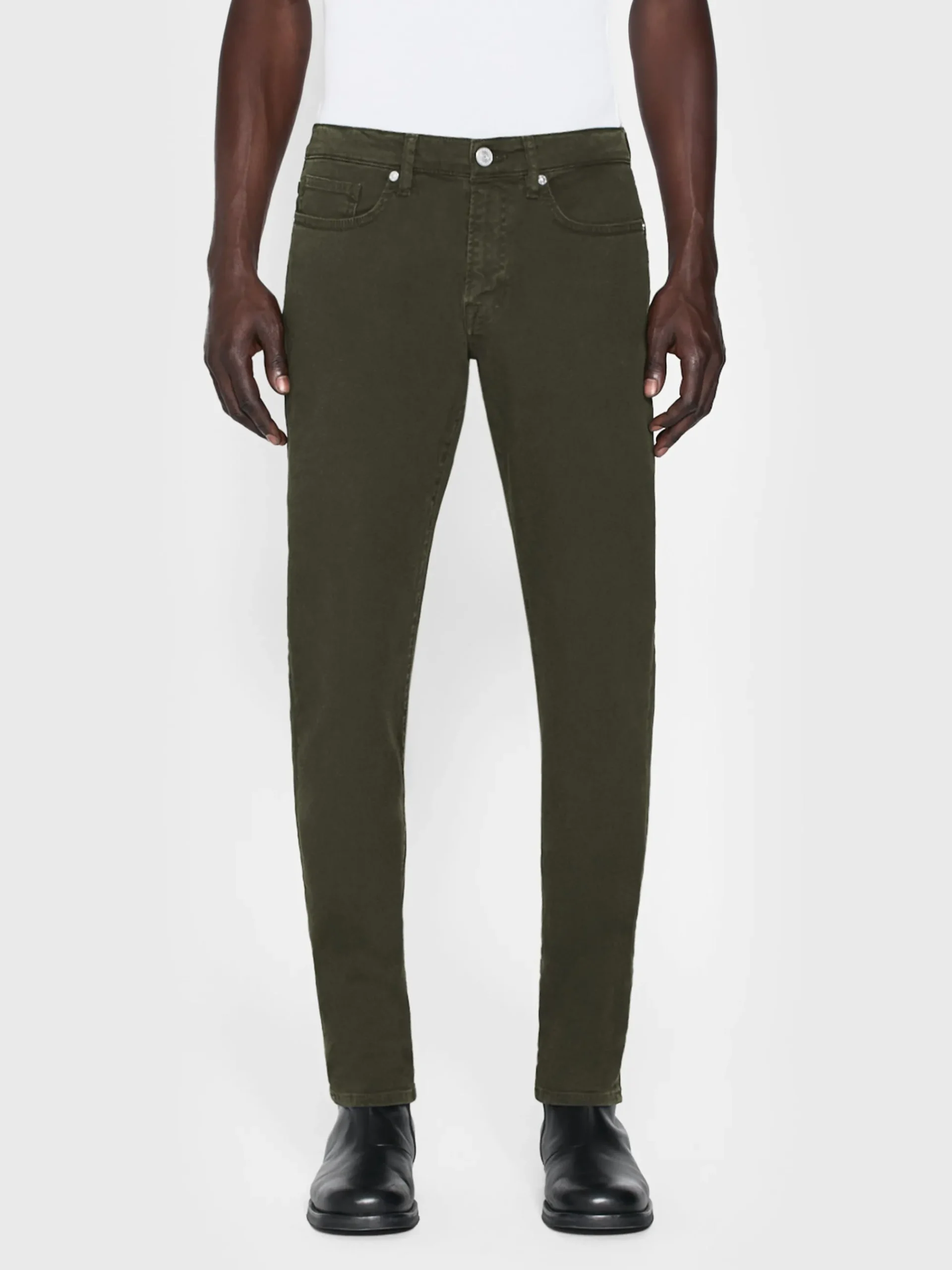 FRAME L'Homme Slim Twill in Garage Moss Green