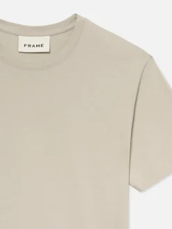 FRAME Logo Tee in Mineral Grey