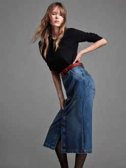 Women FRAME Long Sleeve Baby Tee in