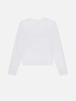 Women FRAME Long Sleeve Baby Tee in